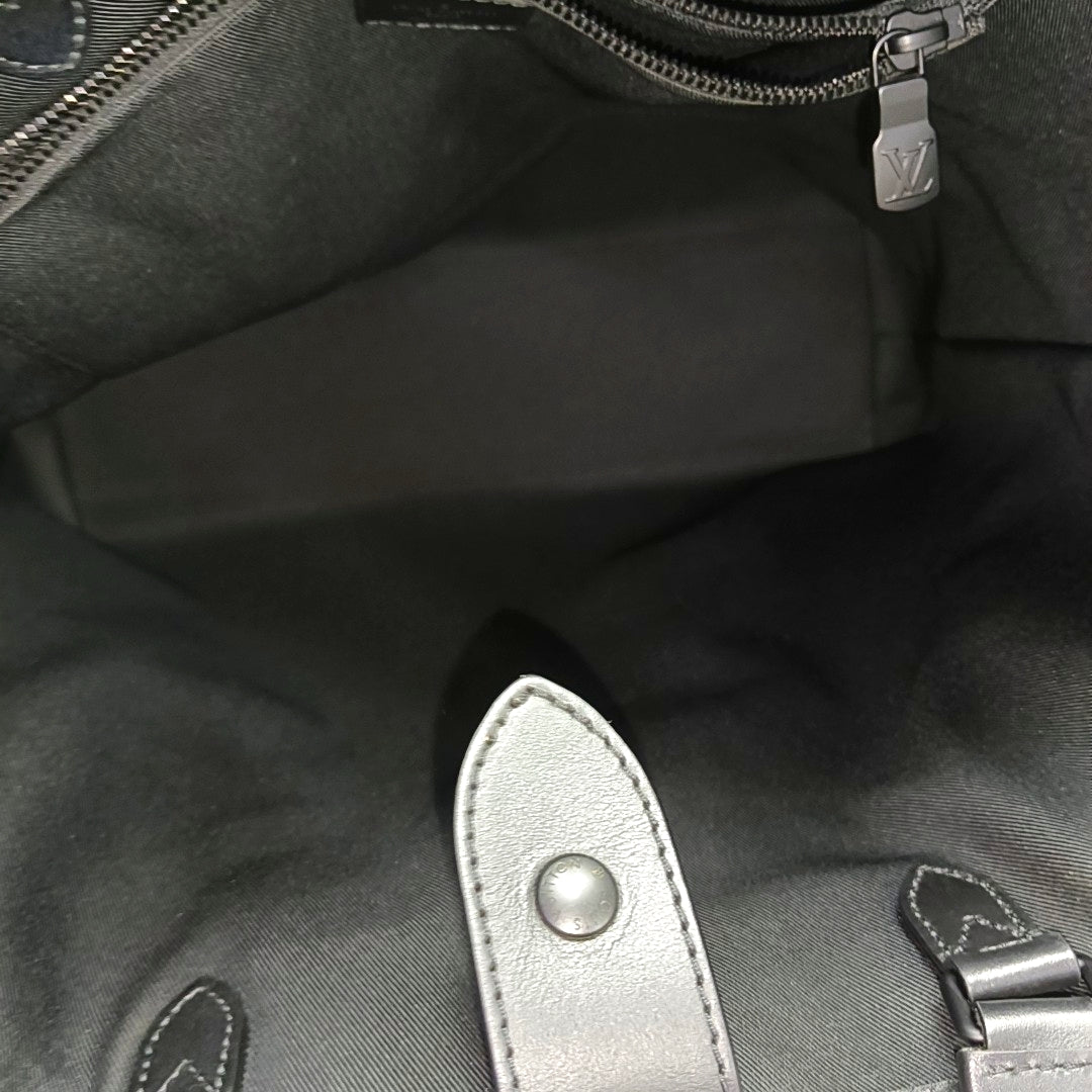 Monogram Coated Canvas Shoulder Bag Black