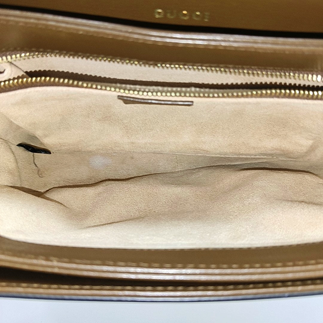 Horsebit 1955 Medium Monogram Coated Canvas Beige