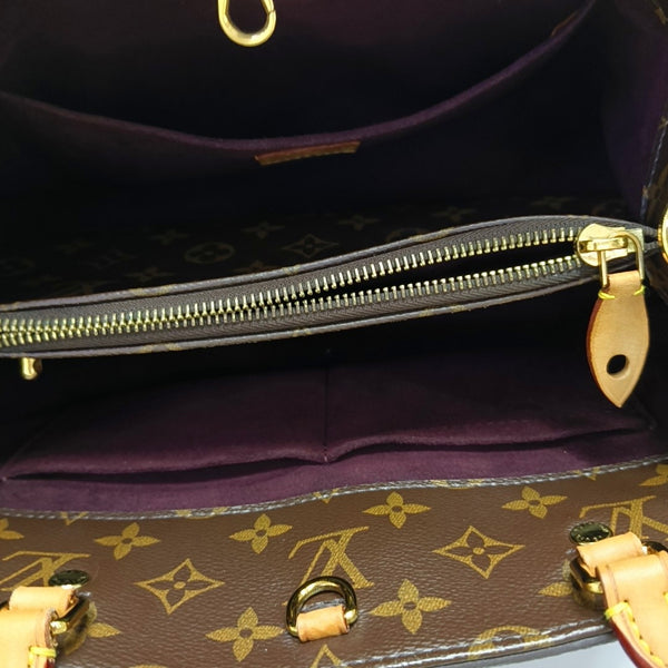 MONTAIGNE MM Monogram Coated Canvas Brown