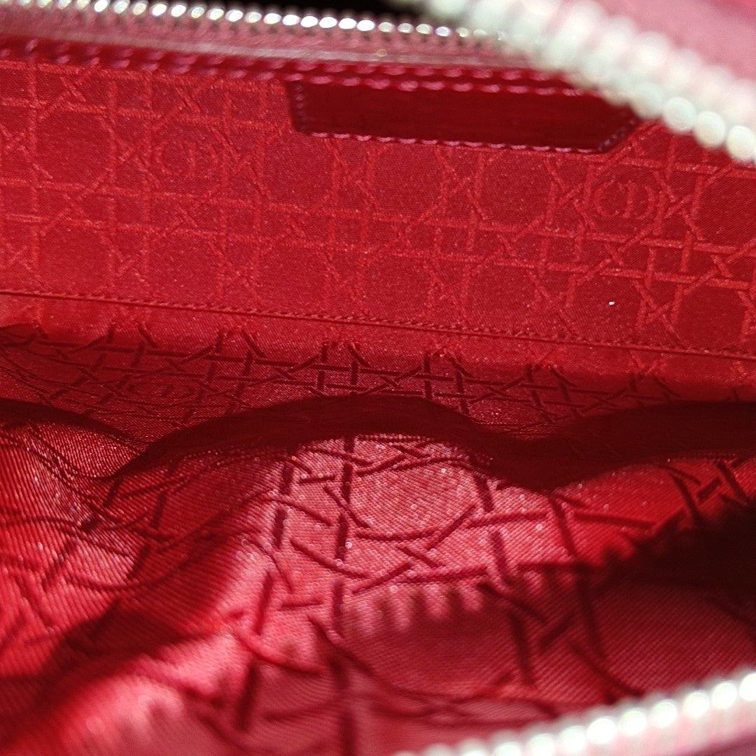 Lady Dior Medium Quilted Patent Leather Red
