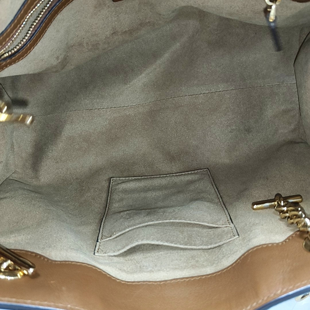Padlock Medium Monogram Coated Canvas Beige