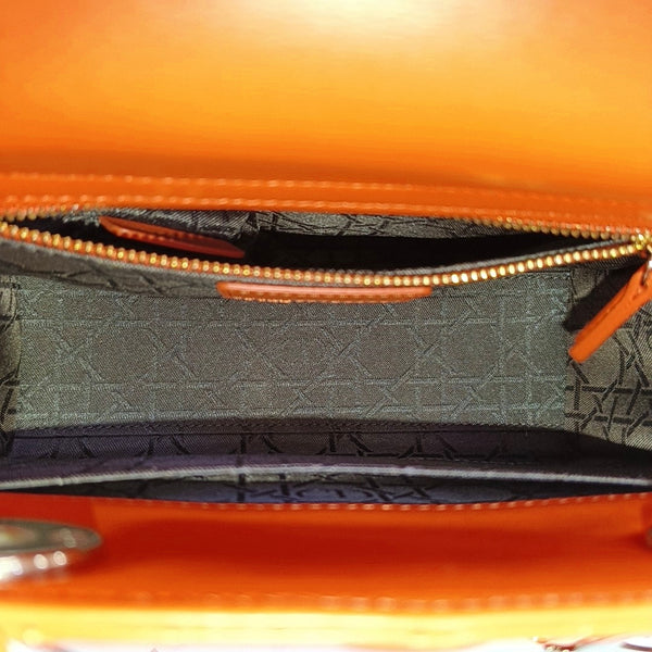 Lady Dior Small Cannage Lambskin Orange