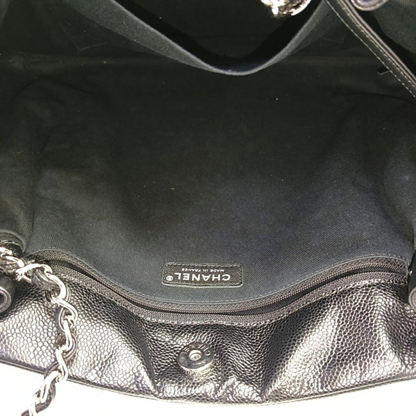 Grained Calfskin Tote Bag Black