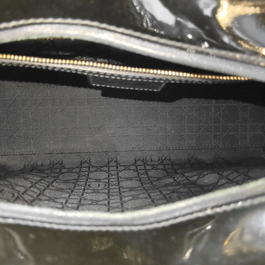 Lady Dior Large Patent Leather Black