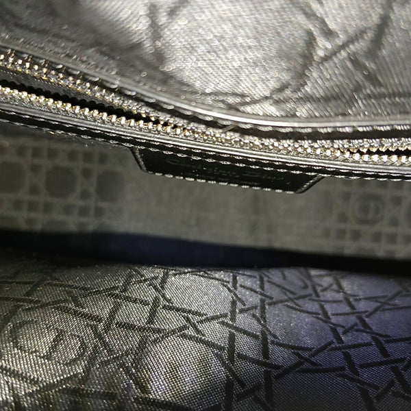 Lady Dior Large Cannage Patent Leather Black