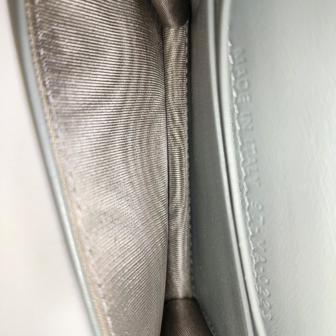 Saddle Mini Oblique Fabric Gray Card Holder