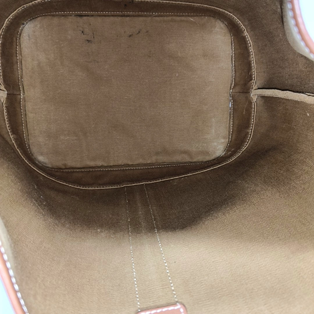 Authenticated pre-owned  TRIOMPHE CANVAS Medium Coated Canvas Brown - Bucket Bag at Looply