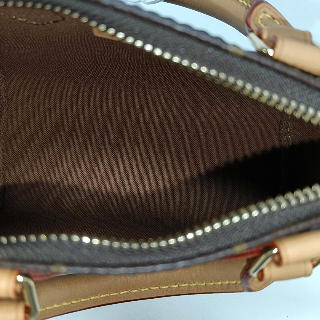SPEEDY Nano Monogram Coated Canvas Brown