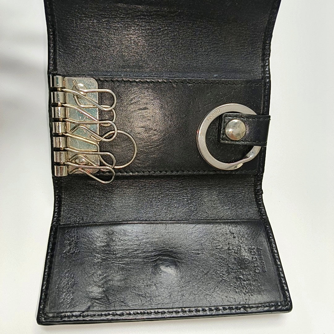Monogram Coated Canvas Key Pouch Black