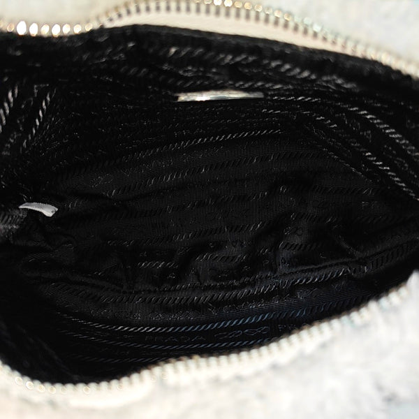 Authenticated pre-owned  Re-Edition2000 Mini Terry Cloth White - Top Handle Bag at Looply