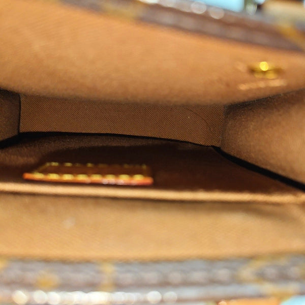 SAC PLAT Mini Monogram Coated Canvas Brown