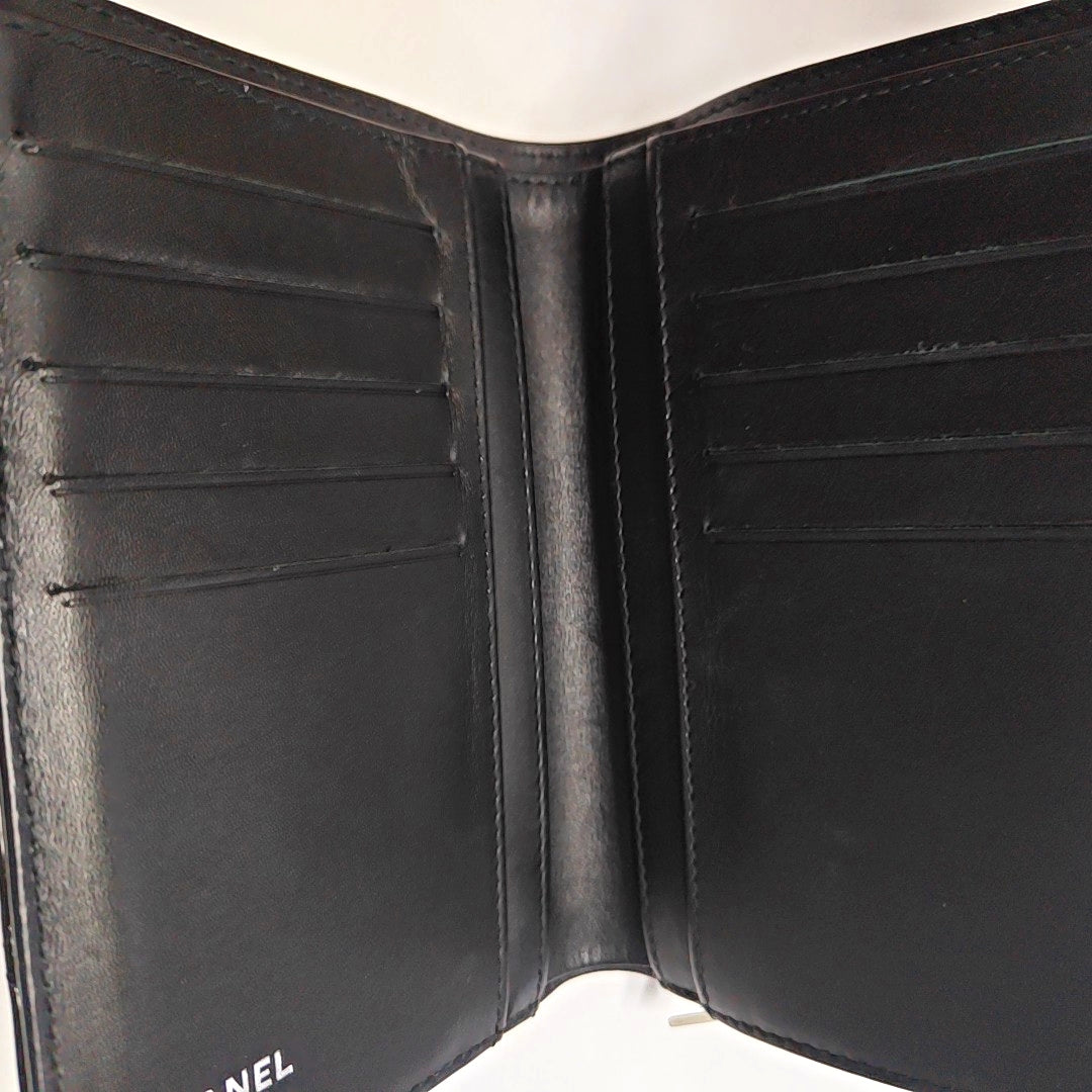 Quilted Calfskin Wallet Black