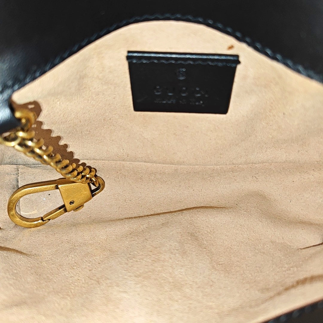 GG Marmont Mini Quilted Calfskin Black