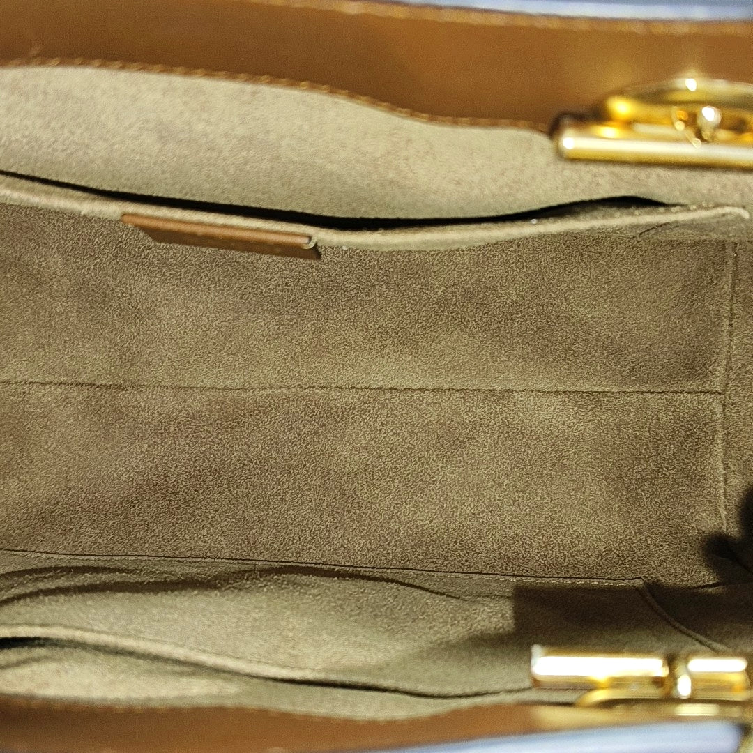 Padlock Small Monogram Coated Canvas Beige