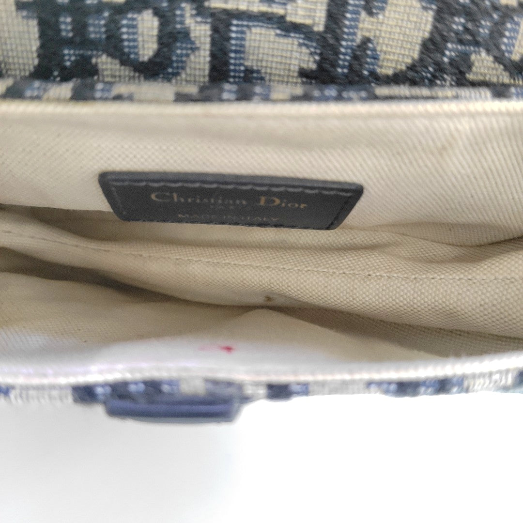 Saddle Mini Oblique Canvas Blue