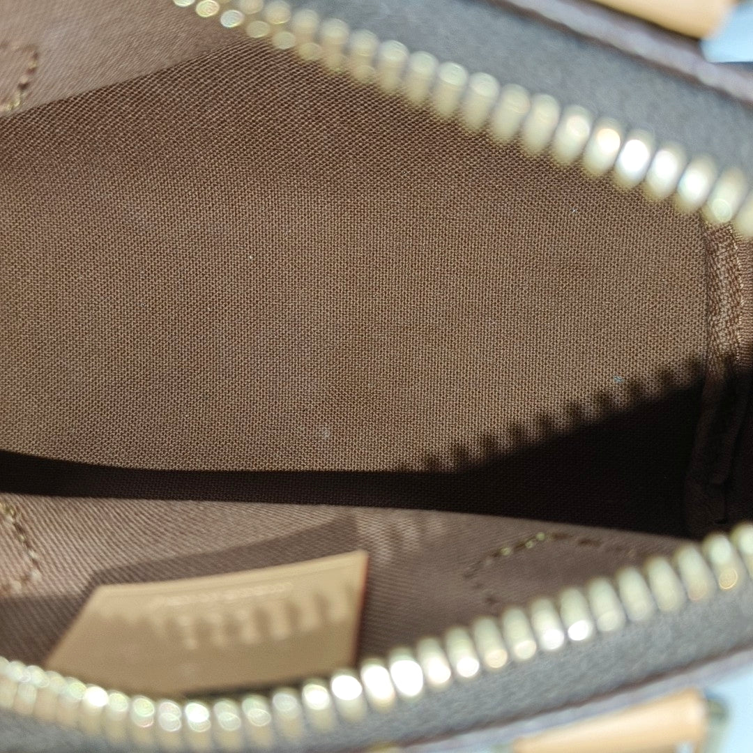 SPEEDY Nano Monogram Coated Canvas Brown