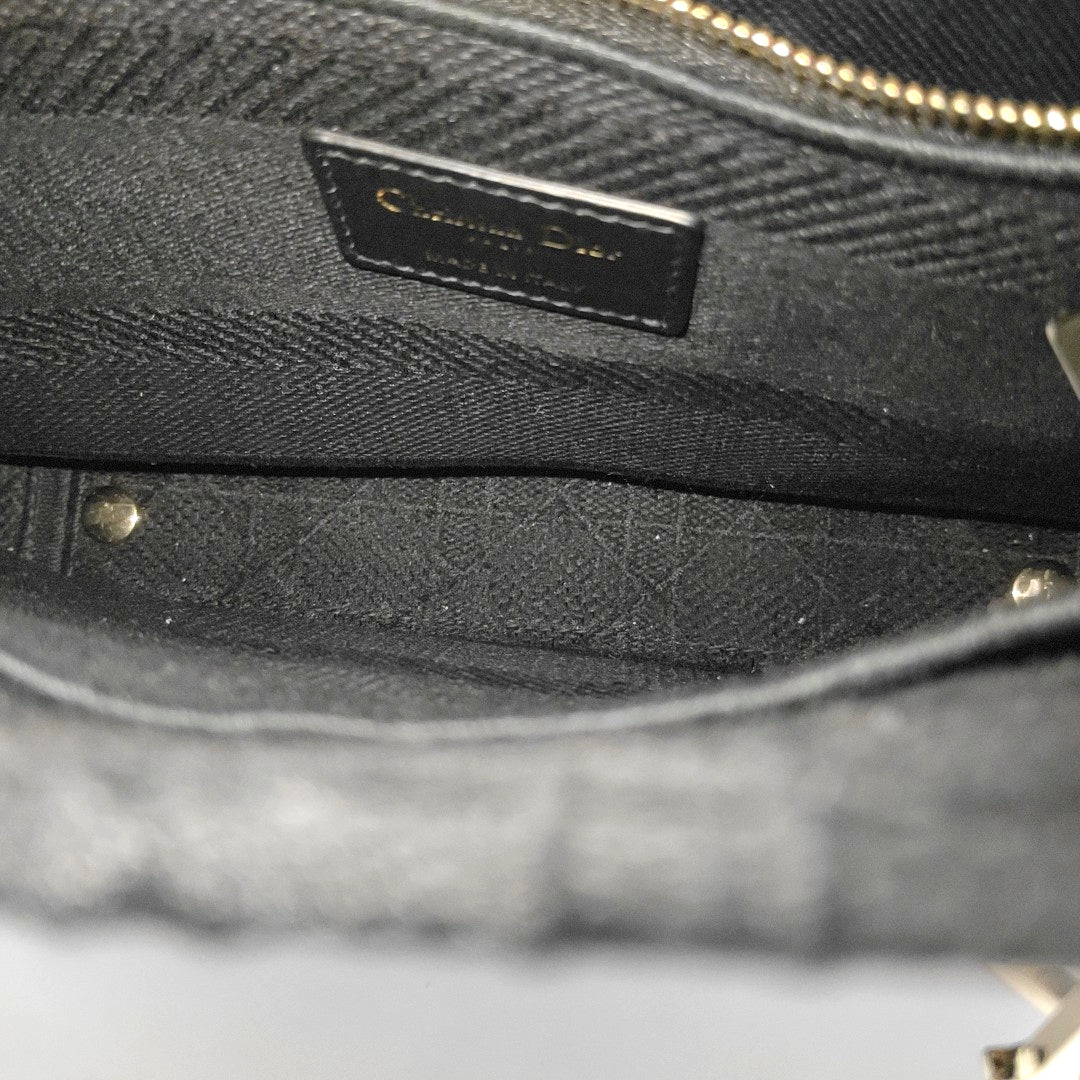 Lady D-Lite Medium Cannage Canvas Black