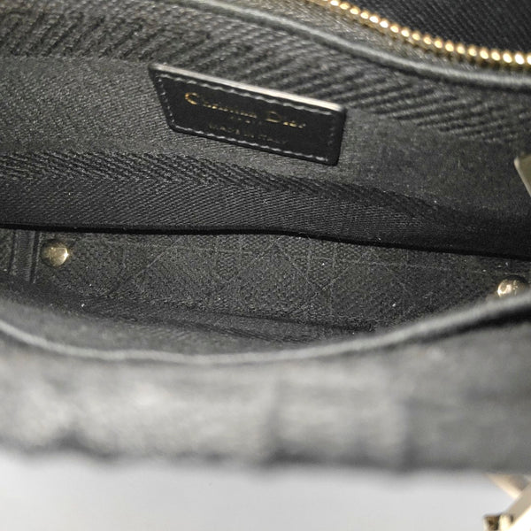 Lady D-Lite Medium Cannage Canvas Black