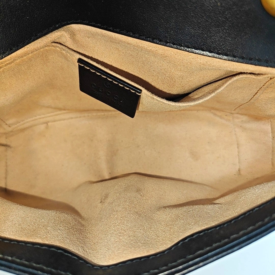 GG Marmont Small Quilted Calfskin Black