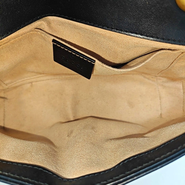 GG Marmont Small Quilted Calfskin Black