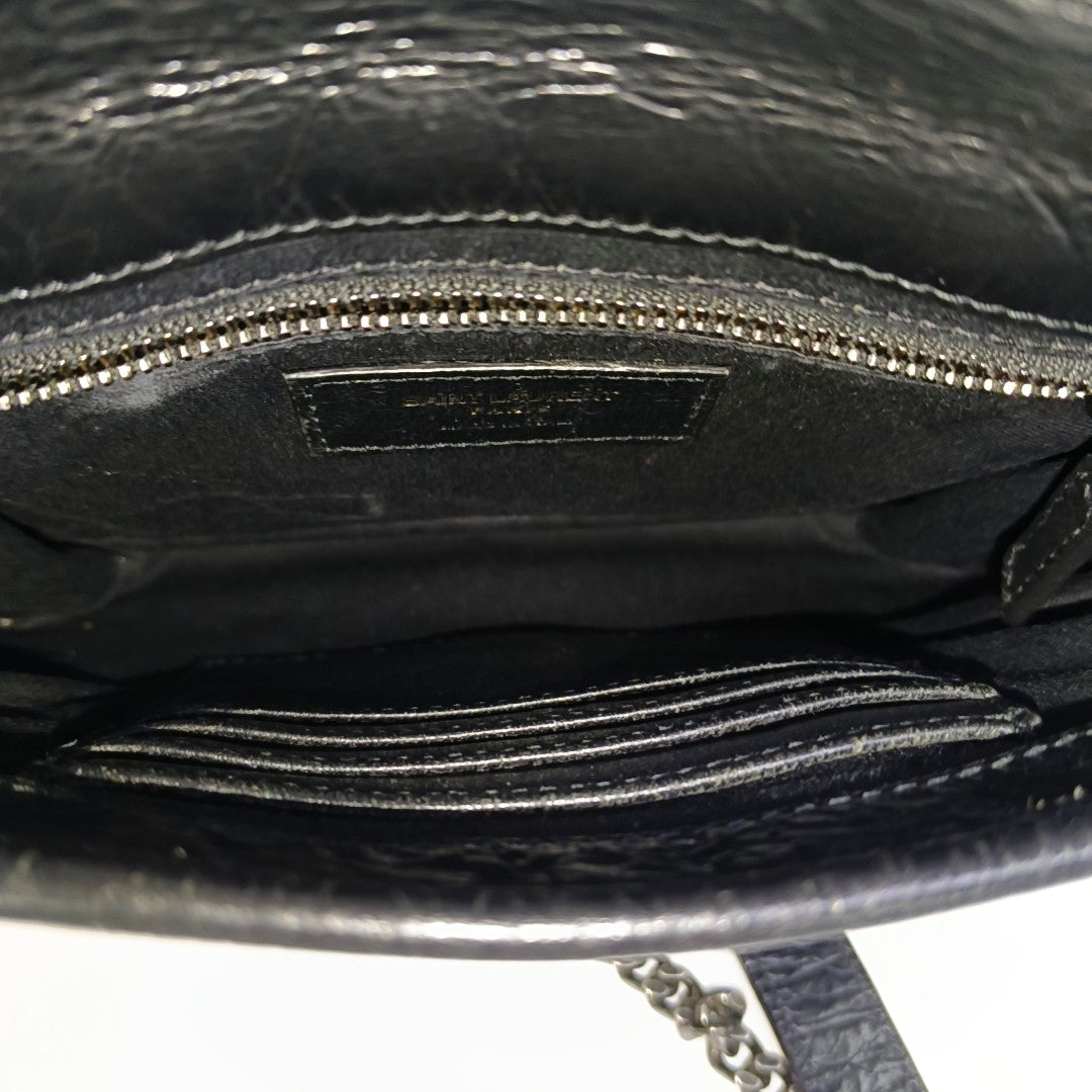 NIKI Mini Chevron Calfskin Black