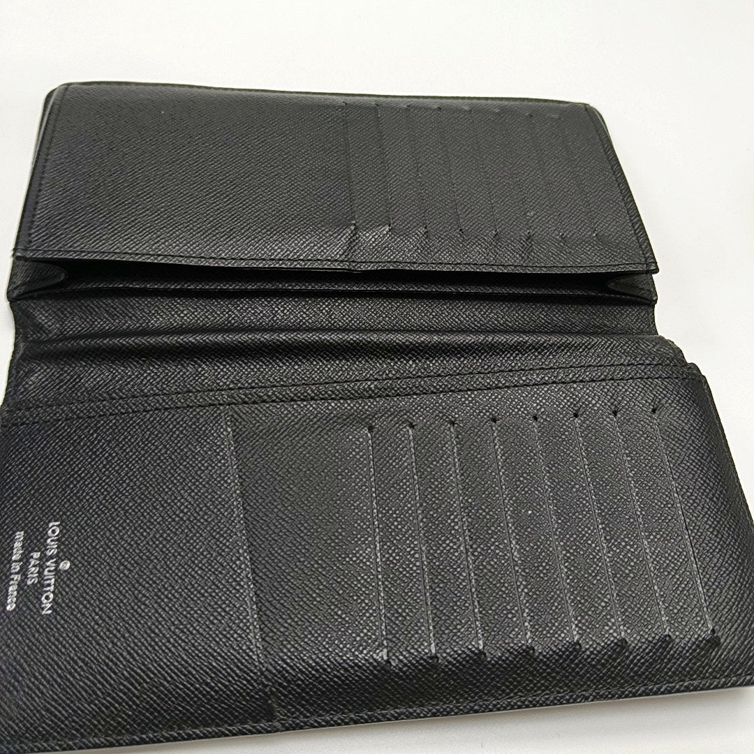 BRAZZA Damier Coated Canvas Blue Wallet