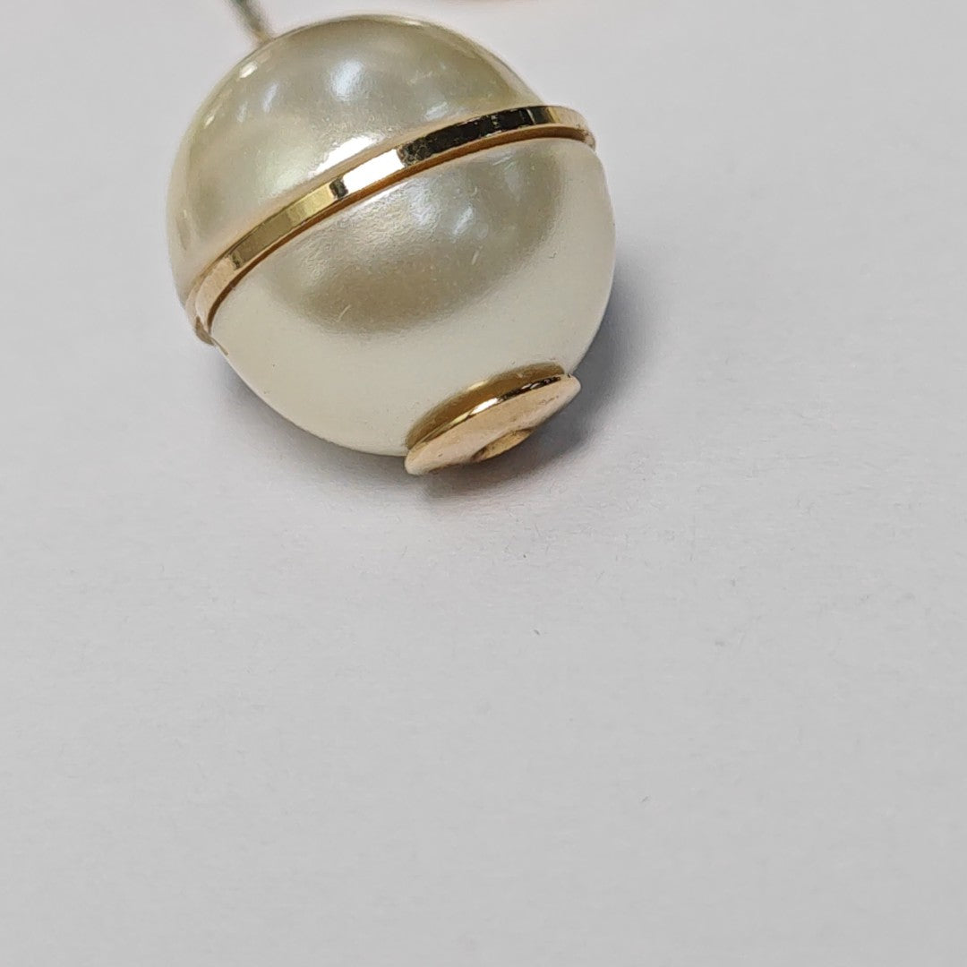 Faux Pearl White Stud Earrings