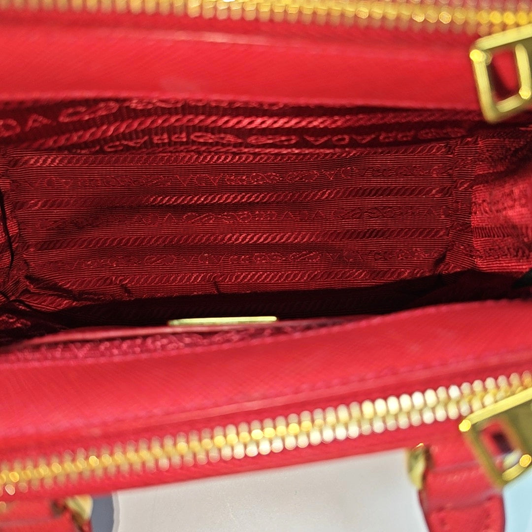 Galleria Super Mini Saffiano Calfskin Red