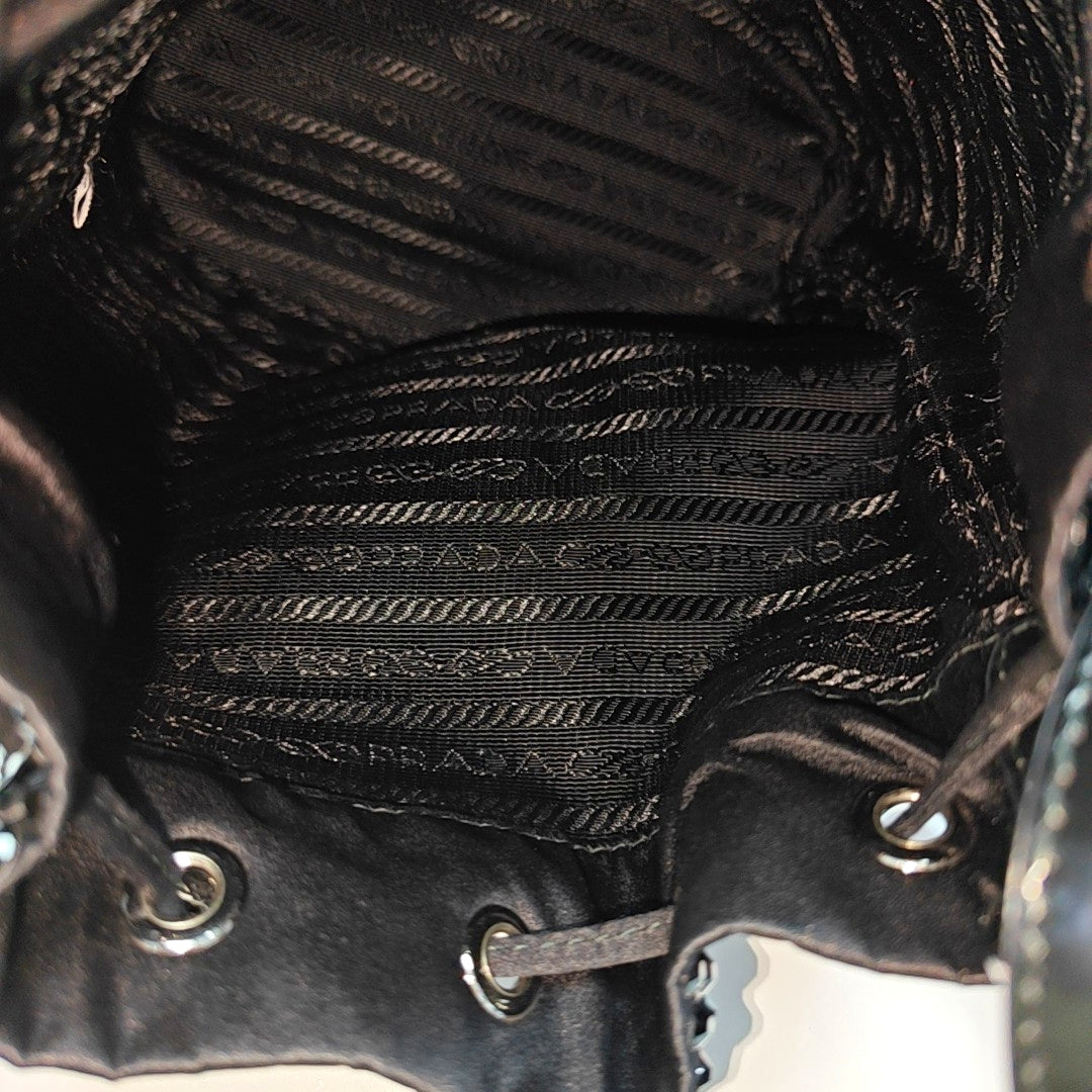 Lab-Grown Diamond Bucket Bag Black