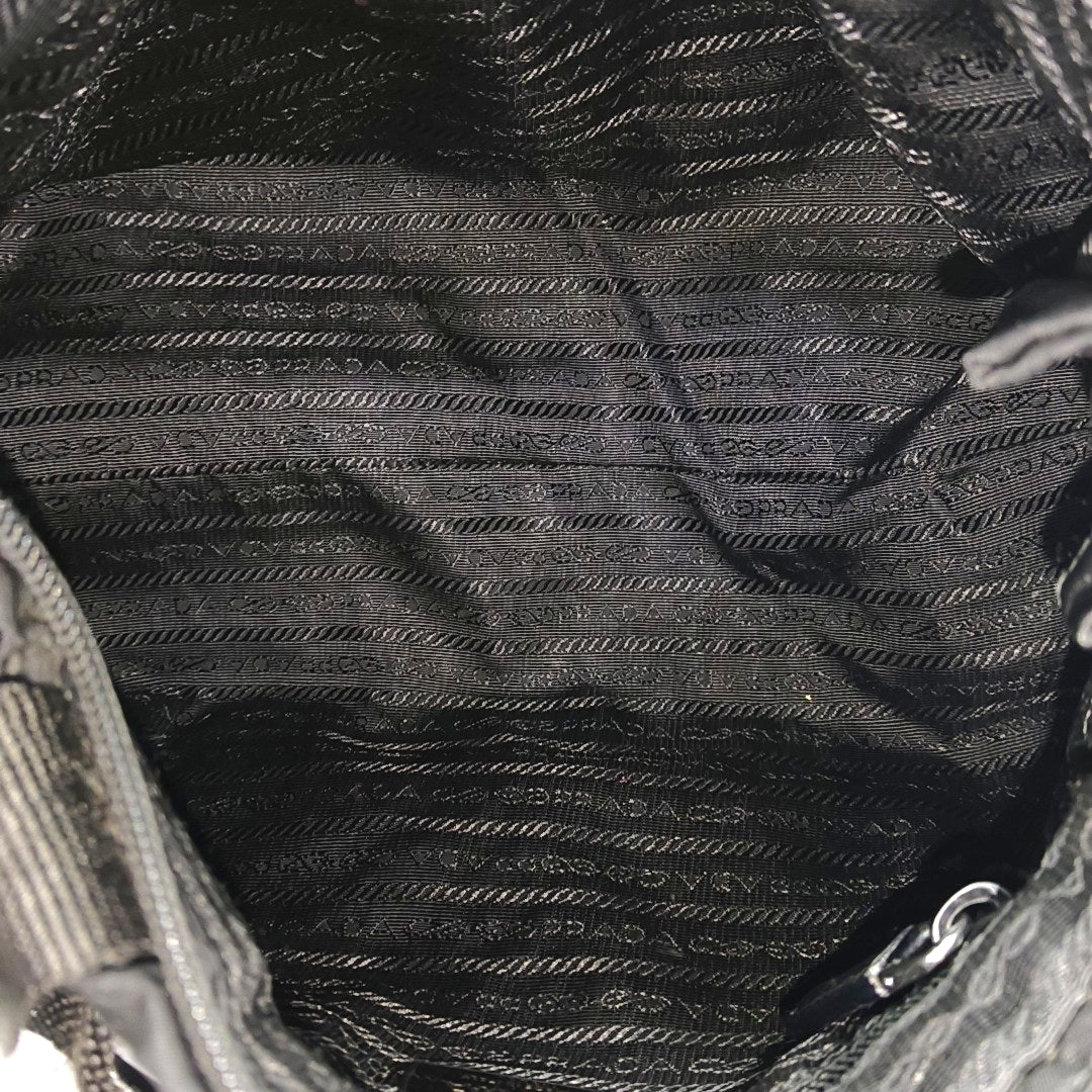Nylon Top Handle Bag Black
