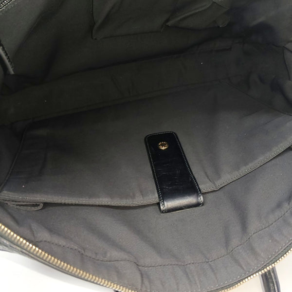 Calfskin Top Handle Bag Black