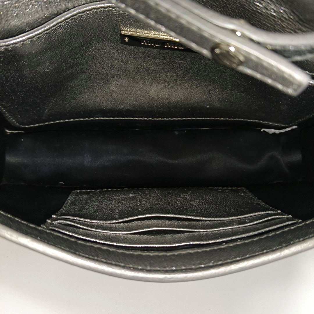 My Miu Quilted Lambskin Silver