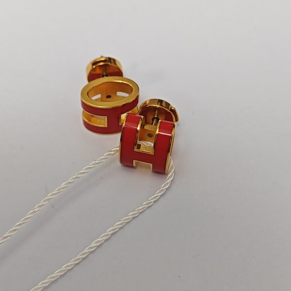 Metal Orange Stud Earrings