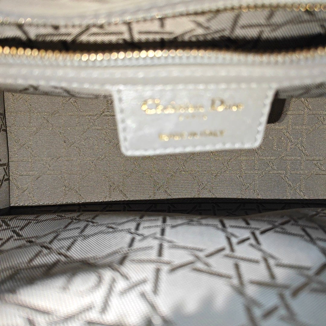 Lady Dior Medium Quilted Lambskin Gray