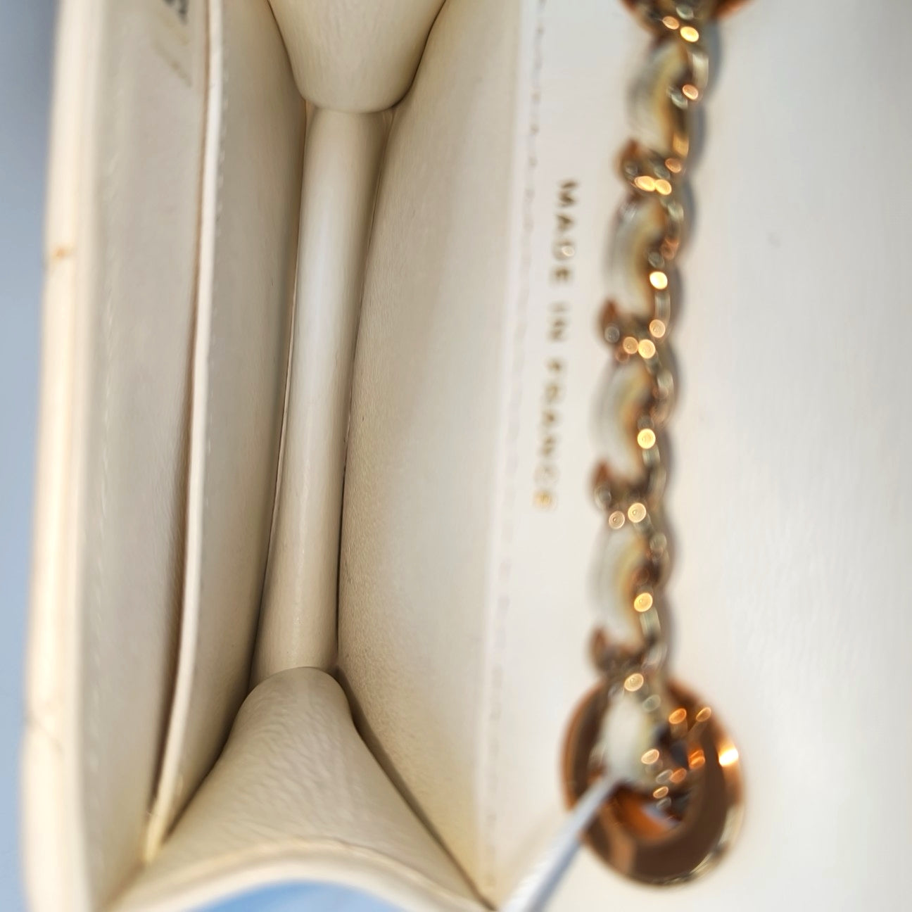 Quilted Lambskin Shoulder Bag White