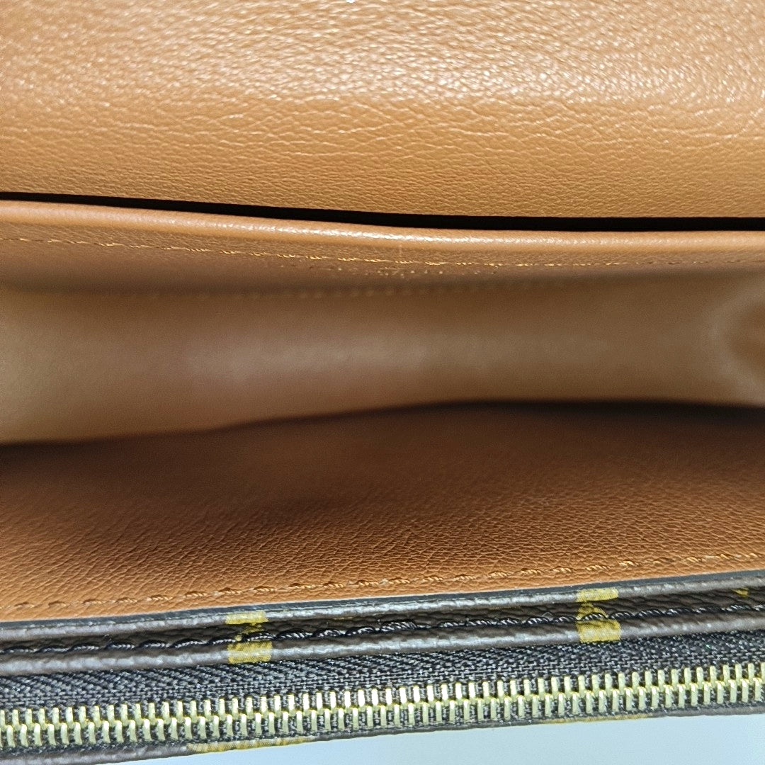 MARCEAU Monogram Coated Canvas Brown