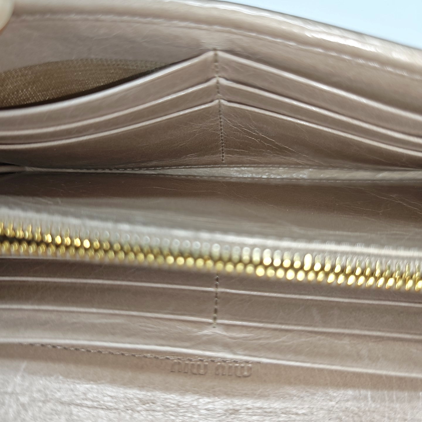 Quilted Lambskin Wallet Beige