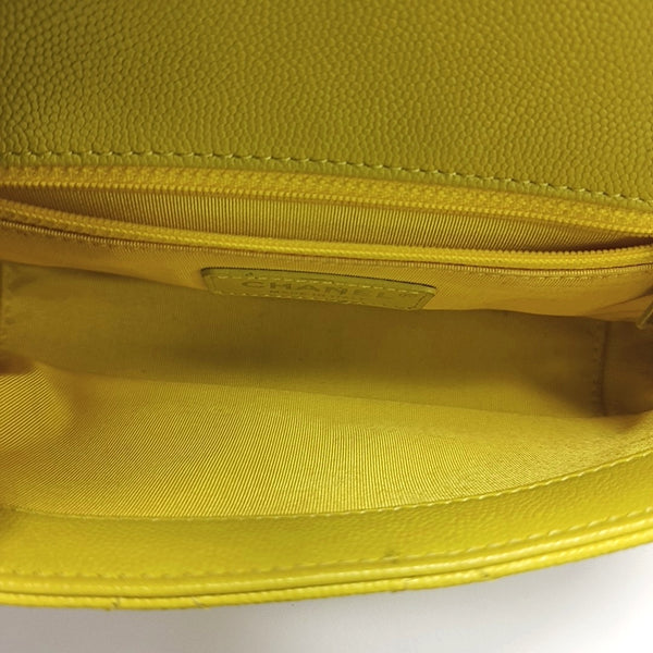 Quilted Grained Calfskin Crossbody Bag Yellow