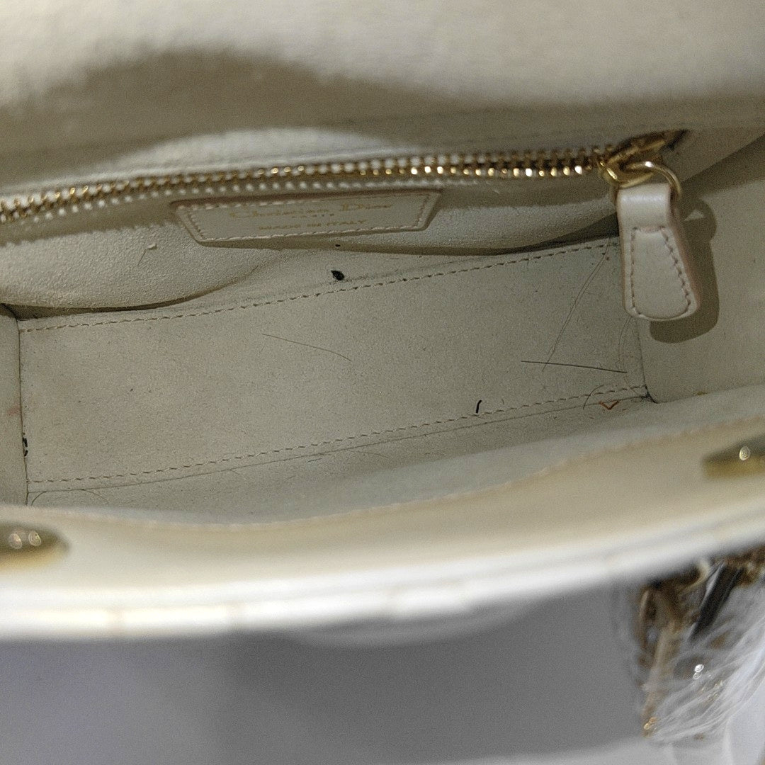 Lady Dior Mini Cannage Lambskin Beige
