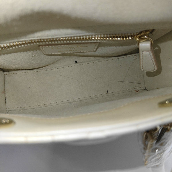 Lady Dior Mini Cannage Lambskin Beige