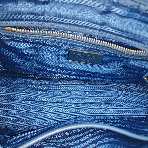 Quilted Nylon Shoulder Bag Blue