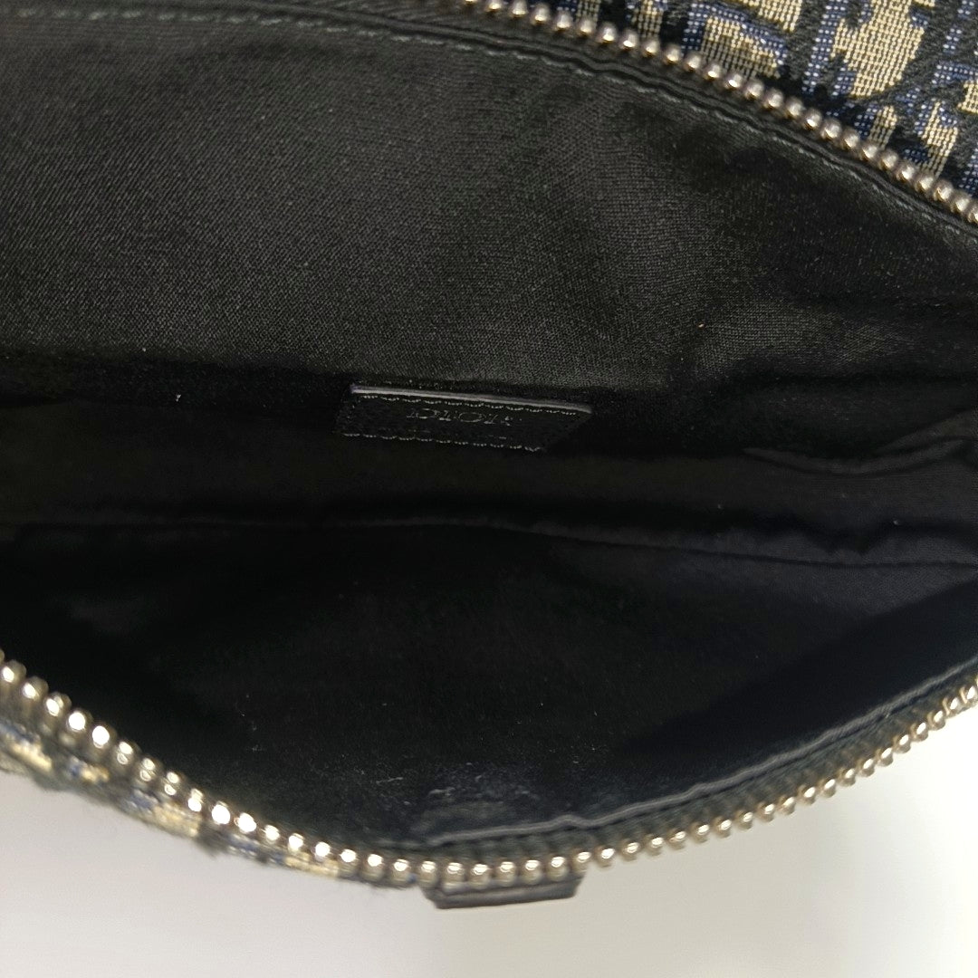 Authenticated pre-owned  Saddle Medium Oblique Canvas Blue - Crossbody Bag at Looply