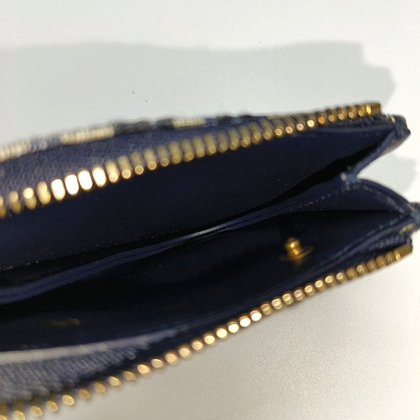 Saddle Mini Oblique Canvas Blue Card Holder
