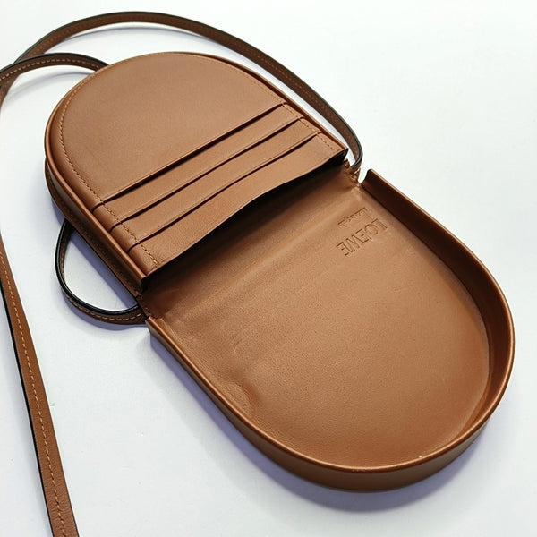 Authenticated pre-owned  Heel Small Calfskin Brown - Shoulder Bag at Looply