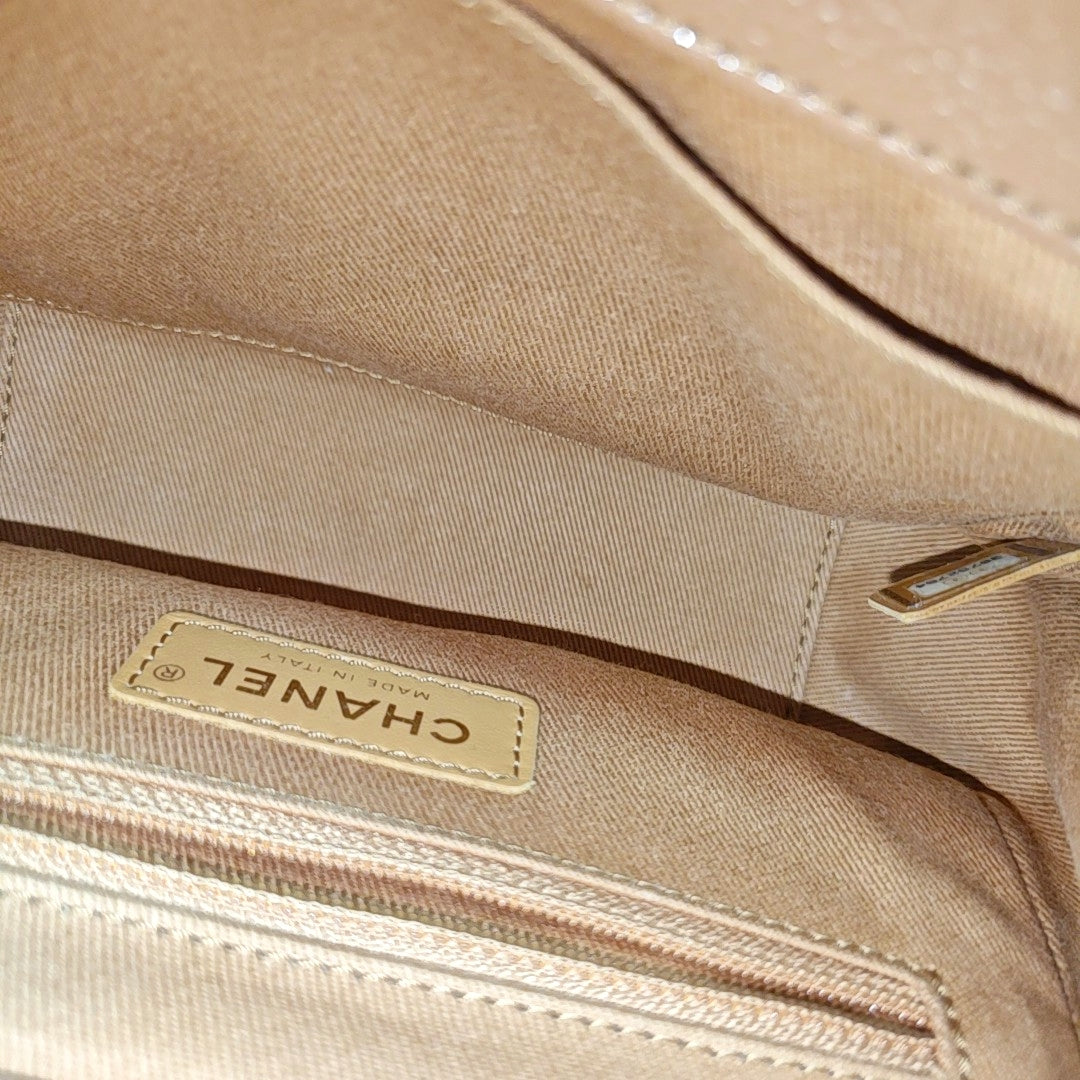 COCO HANDLE Mini Quilted Grained Calfskin Brown