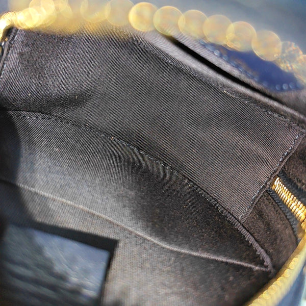 Quilted Grained Calfskin Shoulder Bag Blue
