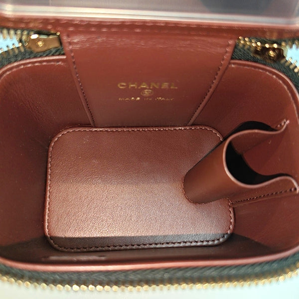 VANITY CASE Mini Quilted Grained Calfskin Black