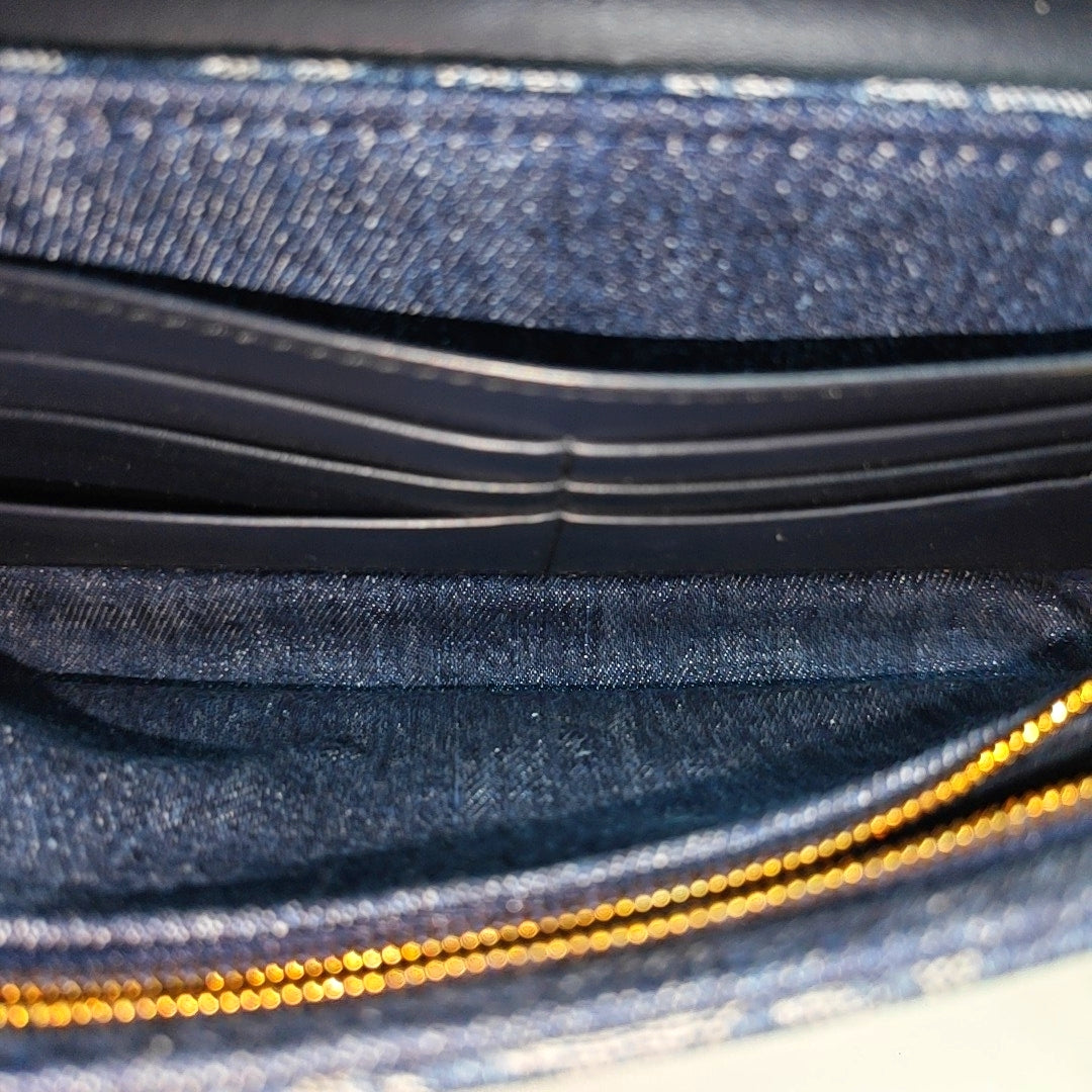 Saddle Medium Oblique Denim Blue