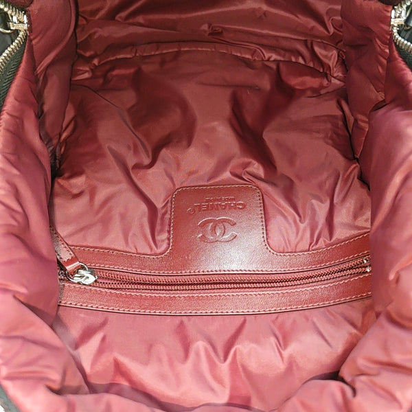 Quilted Fabric Backpack Black