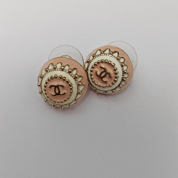Metal Red Stud Earrings